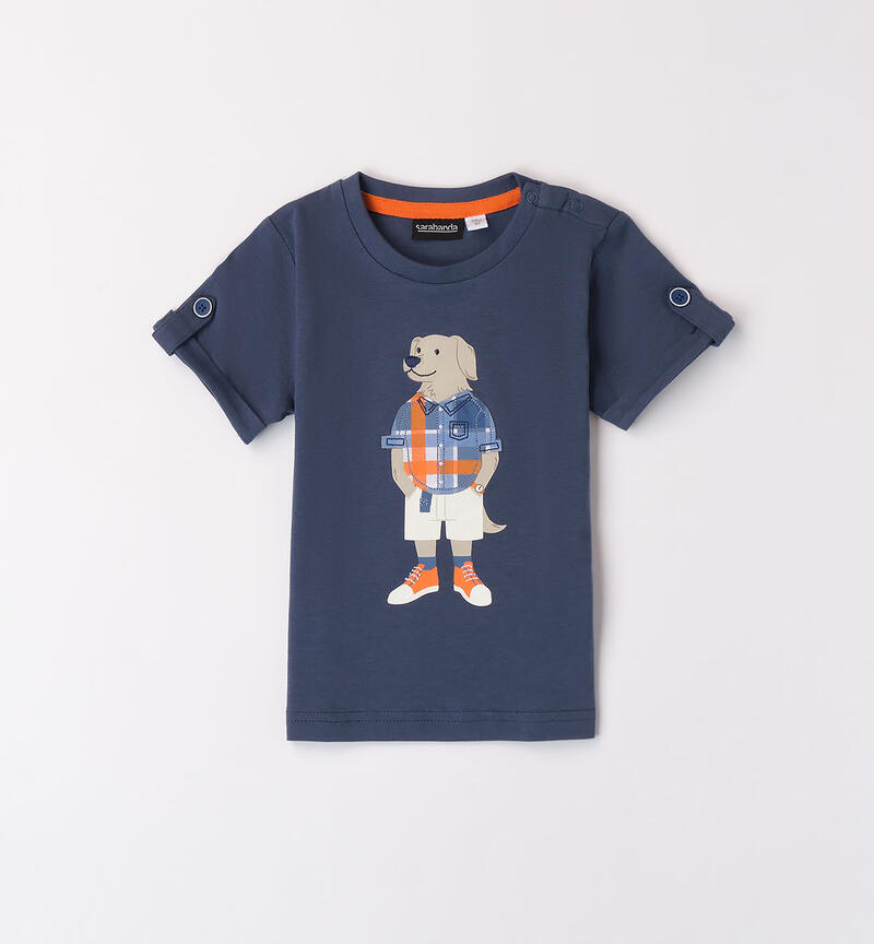 T-shirt per bambino 100% cotone BLU-3656