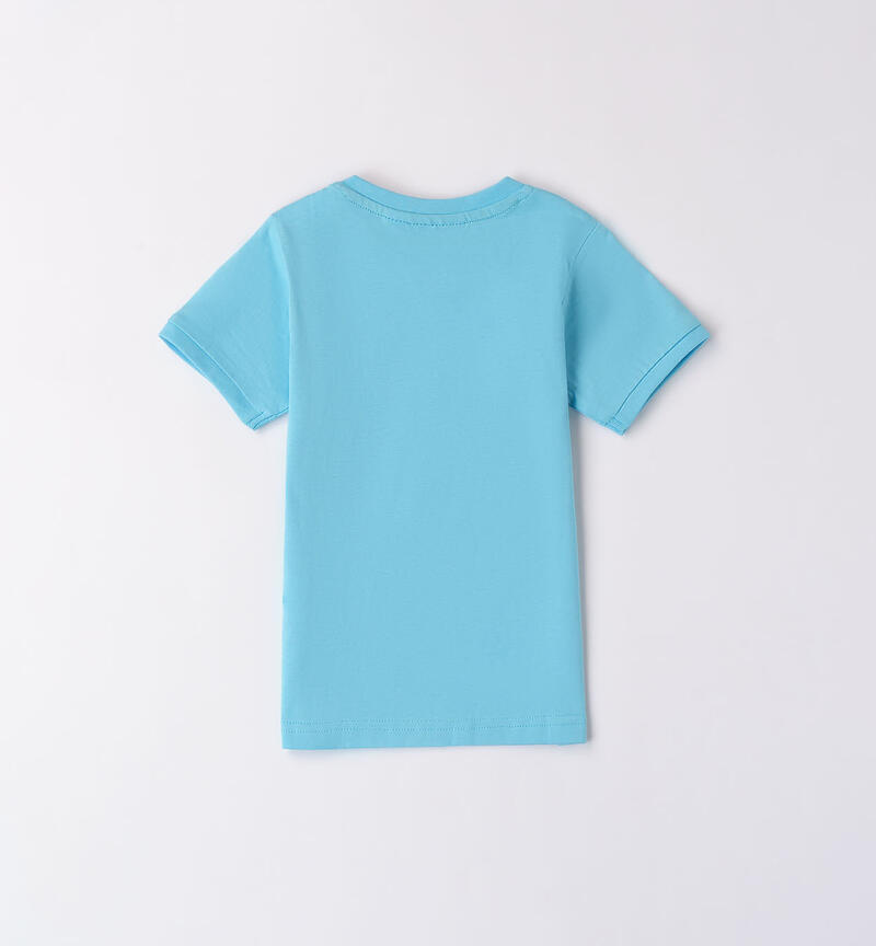 Boys' cotton T-shirt LIGHT BLUE-4064