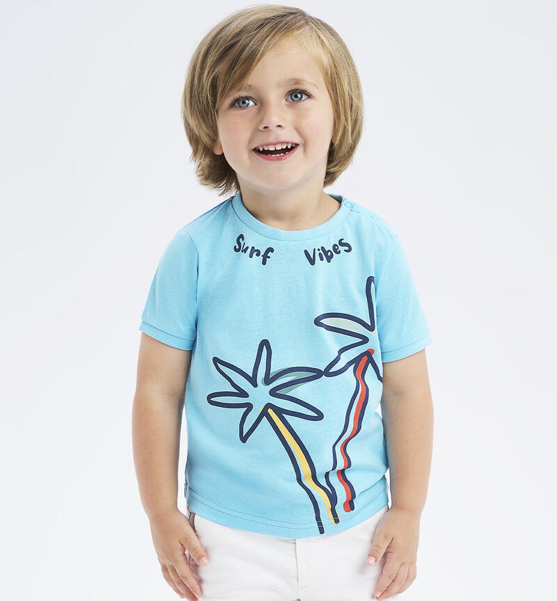 T-shirt per bambino in cotone LIGHT BLUE-4064