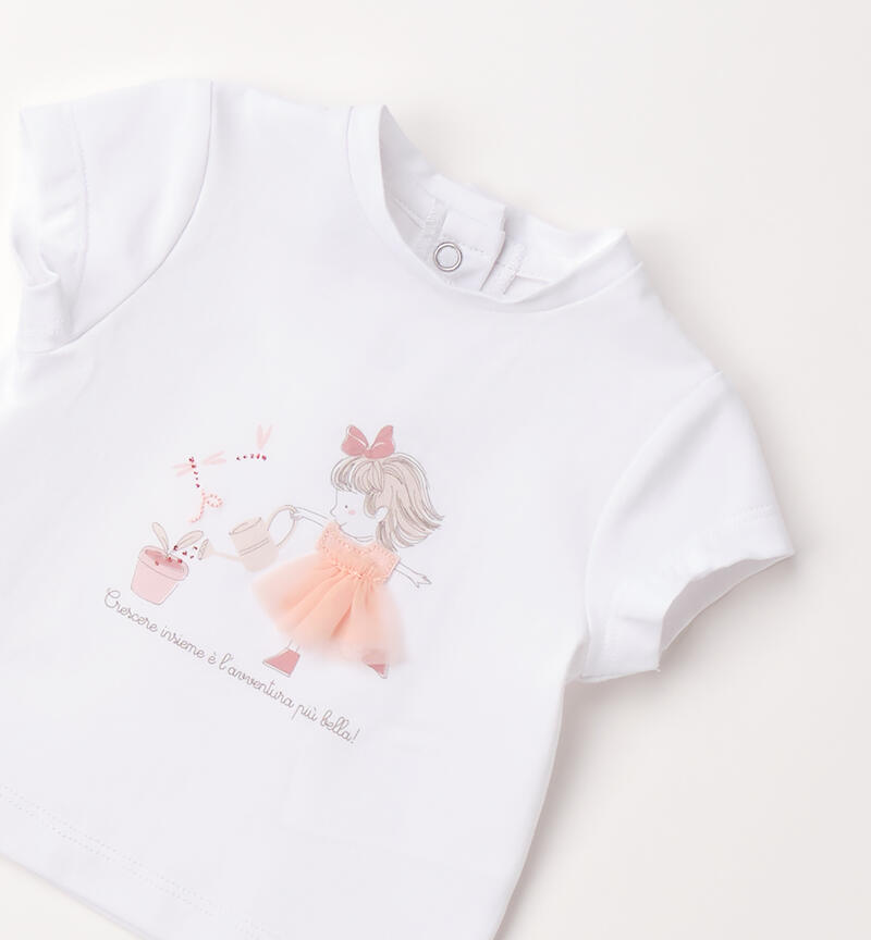 Minibanda Baby Girl T-Shirt BIANCO-0113