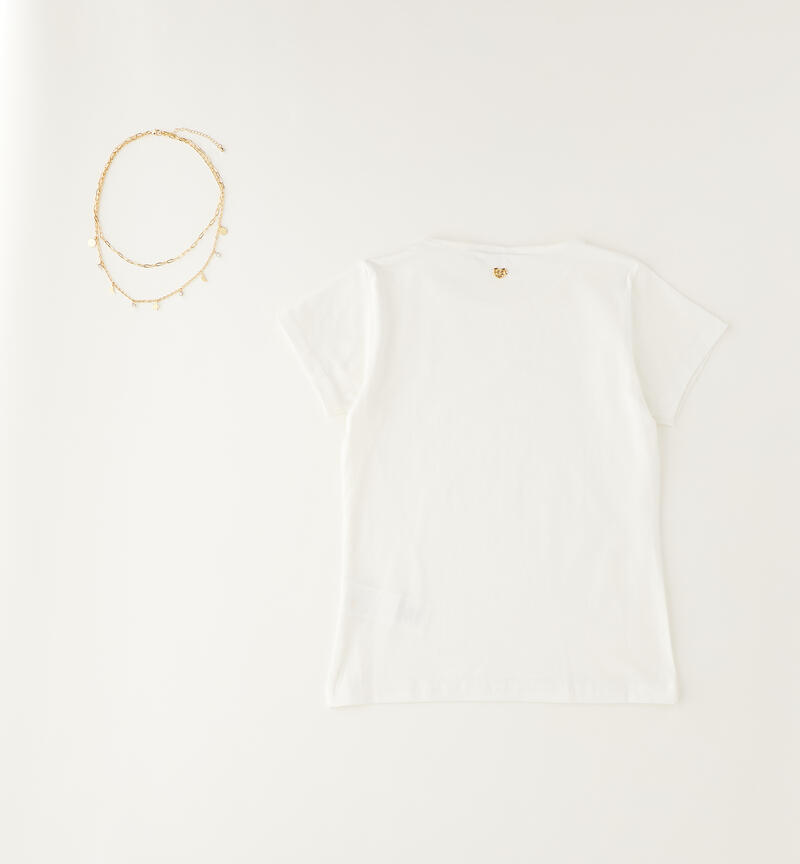 T-shirt for girls with necklace PANNA-0112