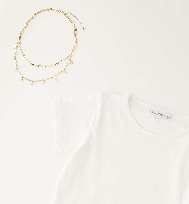 T-shirt for girls with necklace PANNA-0112