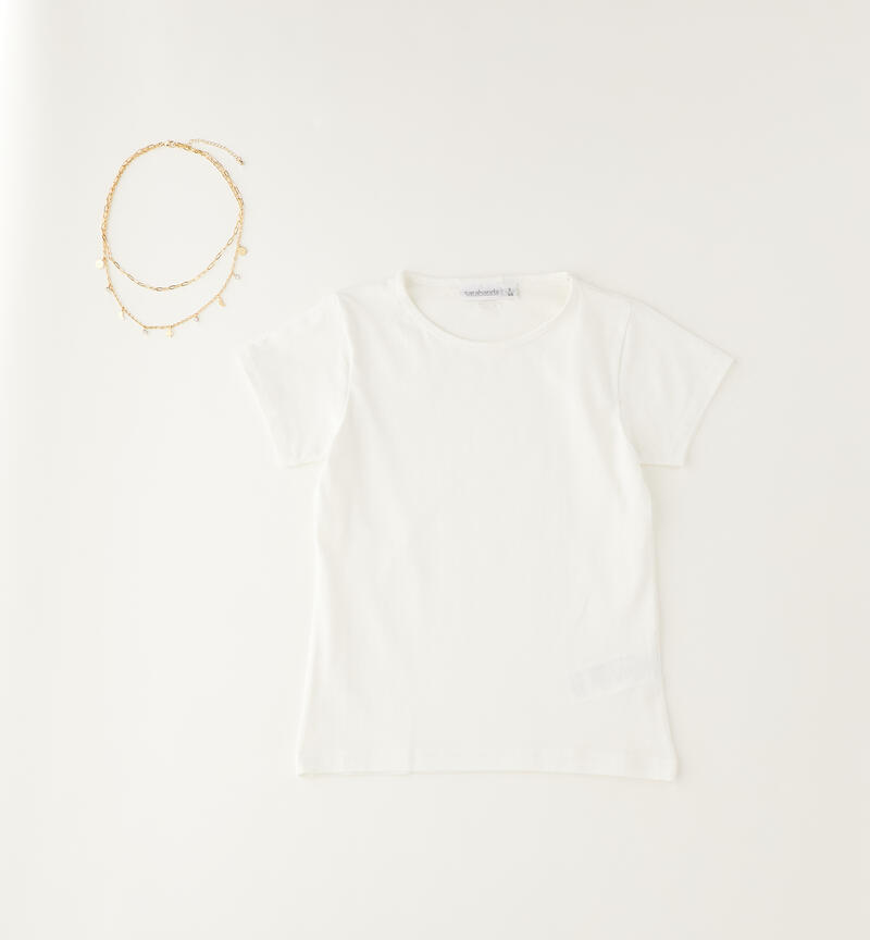 T-shirt for girls with necklace PANNA-0112
