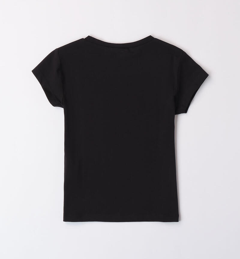 Girls' plain T-shirt NERO-0658