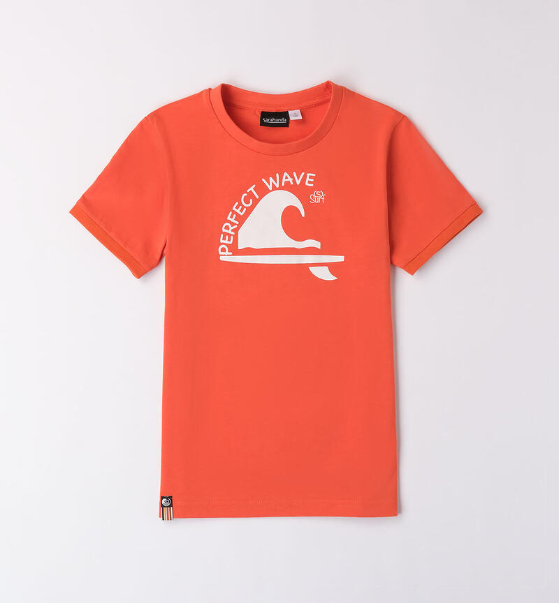 T-shirt per ragazzo 100% cotone ARANCIO-1828