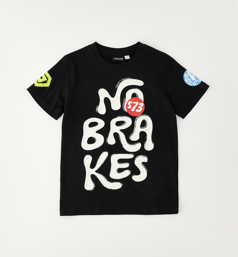 T-shirt per ragazzo 100% cotone NERO-0658