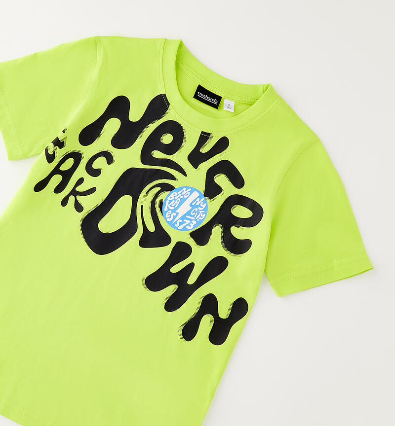 T-shirt per ragazzo VERDE ACIDO-5234