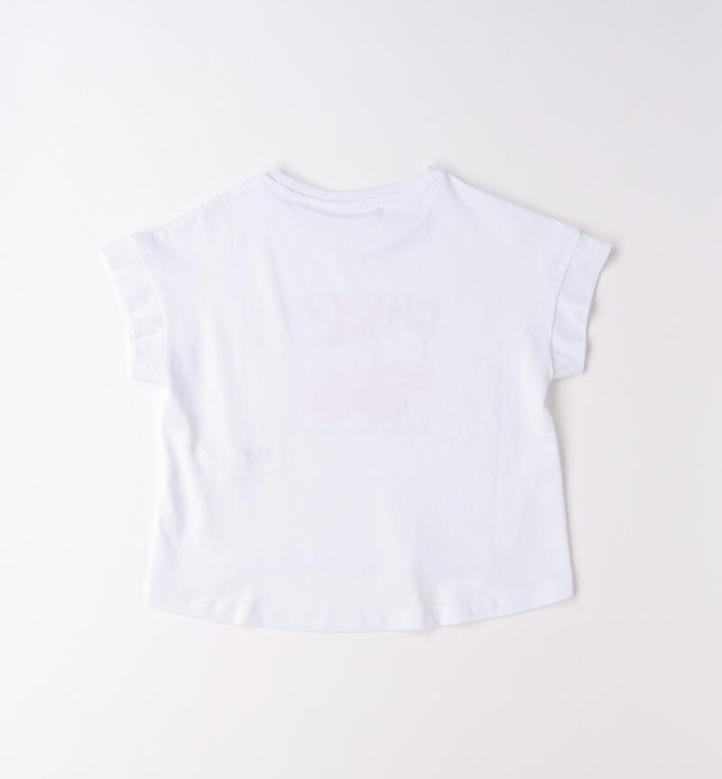 100% cotton girl's T-shirt BIANCO-0113