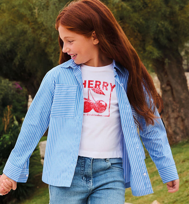 100% cotton girl's T-shirt BIANCO-0113