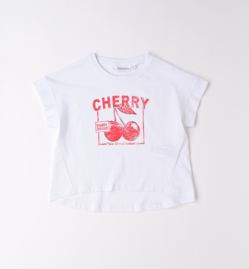 100% cotton girl's T-shirt BIANCO-0113