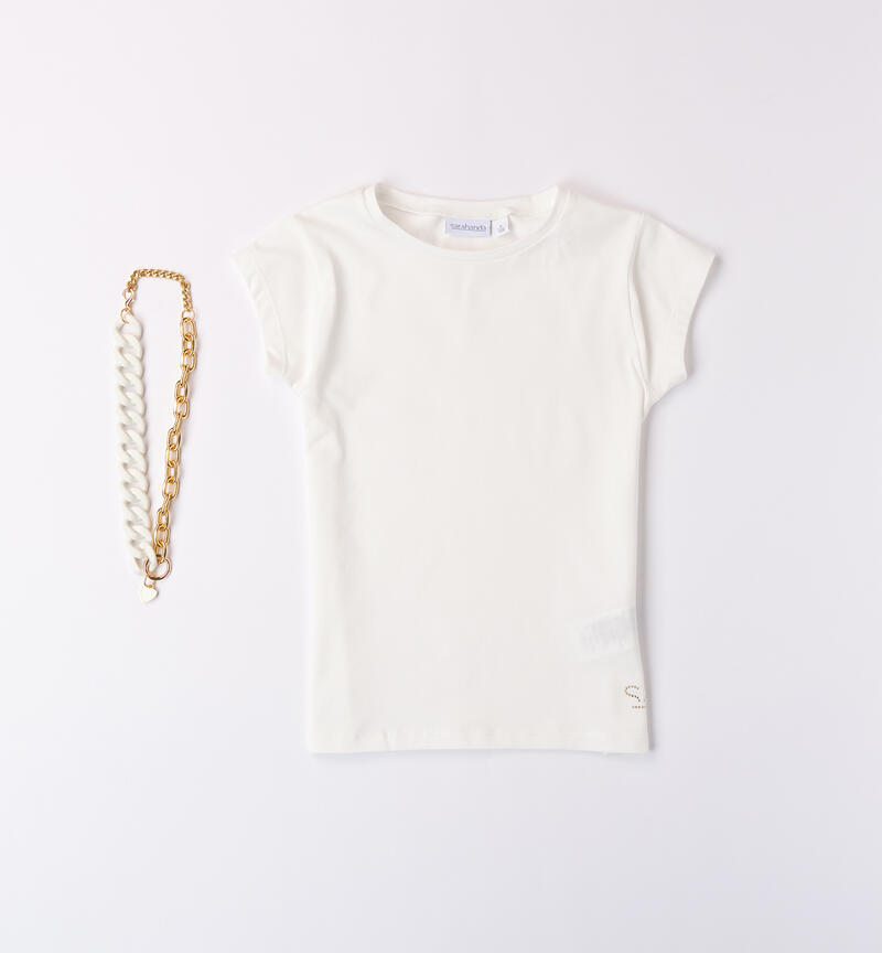 Girls' T-shirt with necklace PANNA-0112