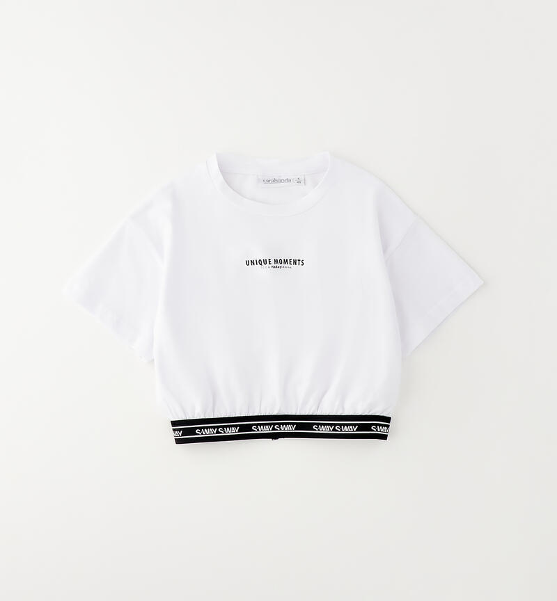 Girl's T-shirt with elastic BIANCO-0113