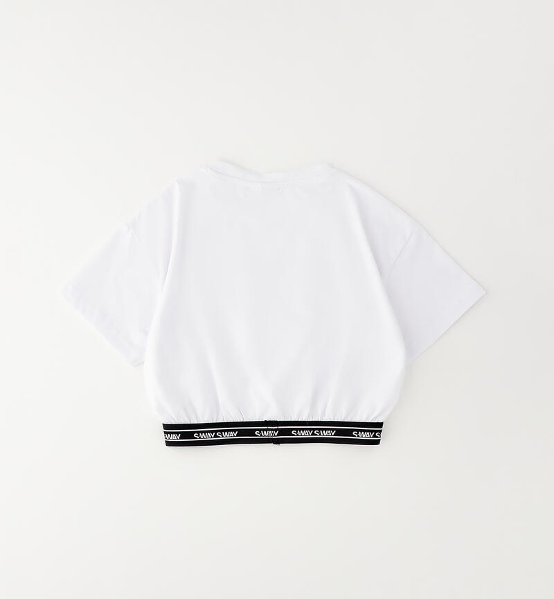 Girl's T-shirt with elastic BIANCO-0113