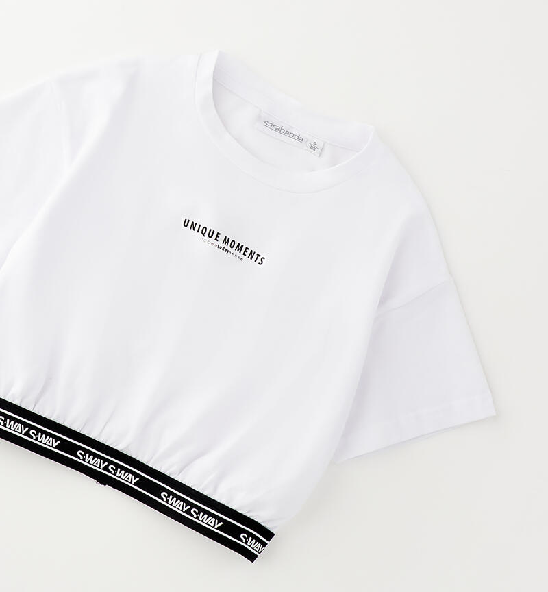 Girl's T-shirt with elastic BIANCO-0113