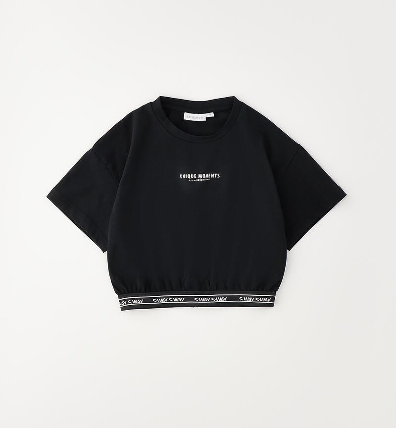 Girl's T-shirt with elastic NERO-0658