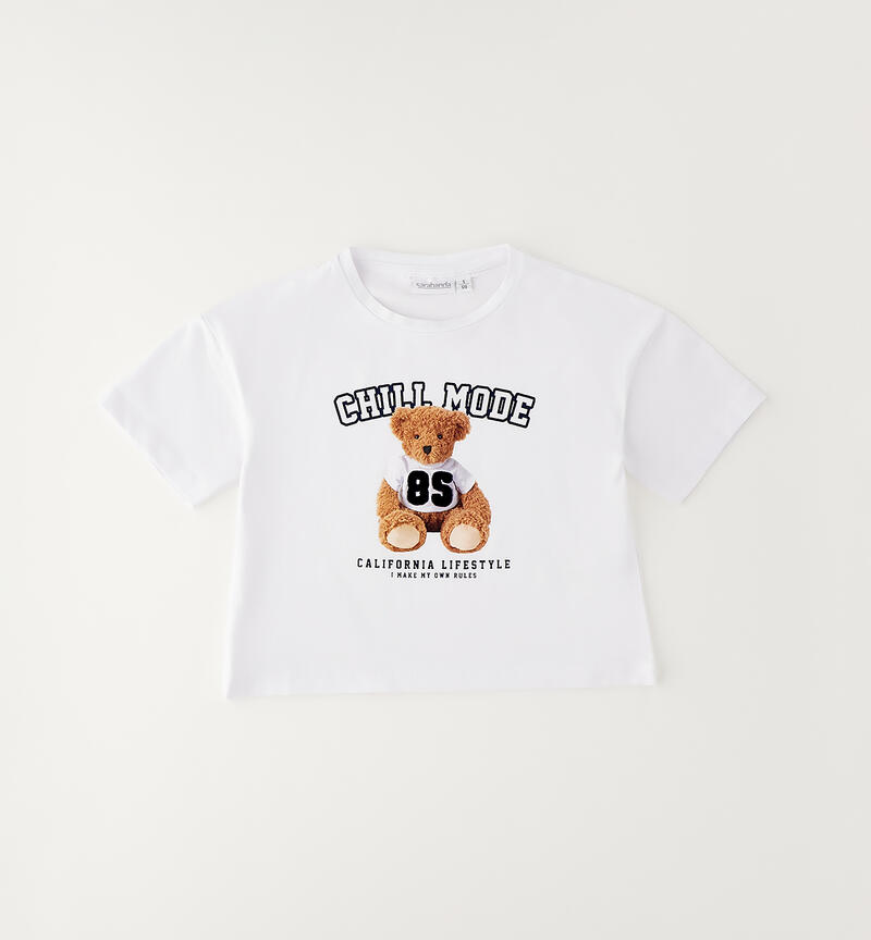 Girl's T-shirt with print BIANCO-0113