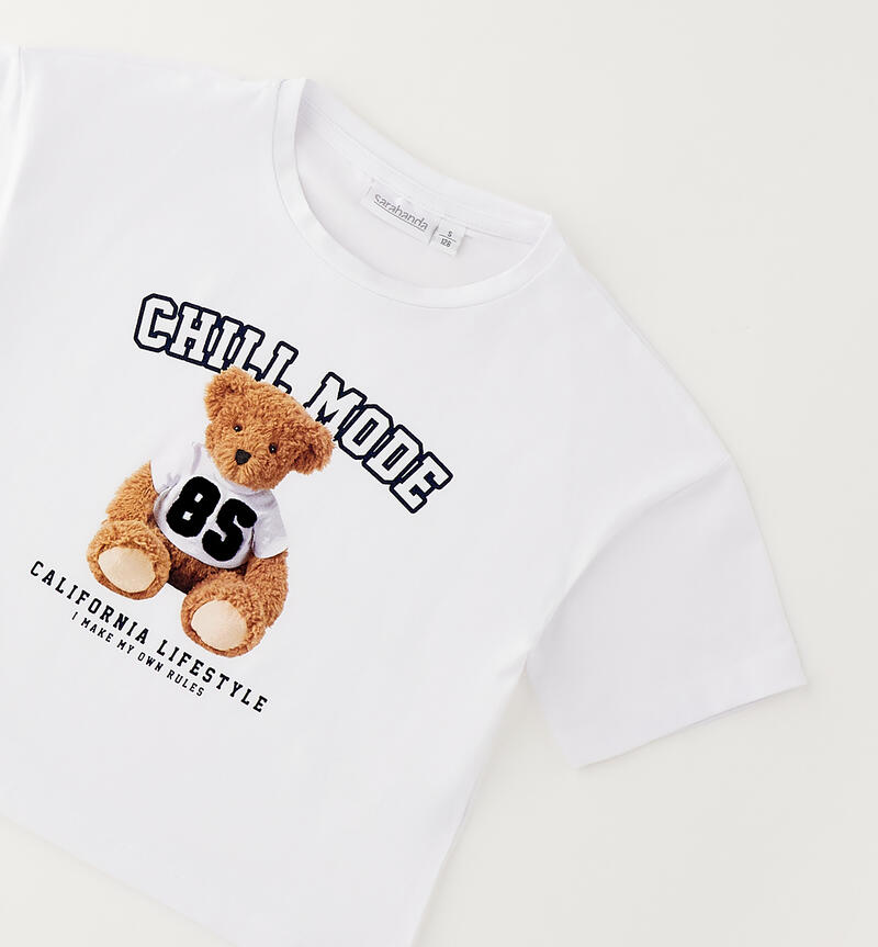 Girl's T-shirt with print BIANCO-0113
