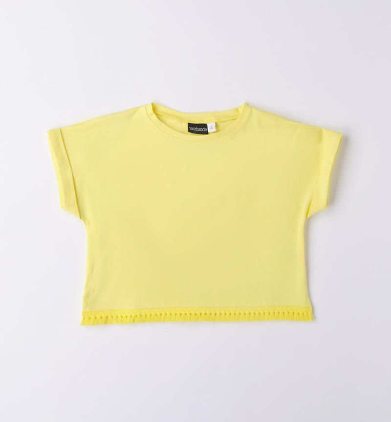 T-shirt ragazza con stampa da 8 a 16 anni Sarabanda GIALLO-1417