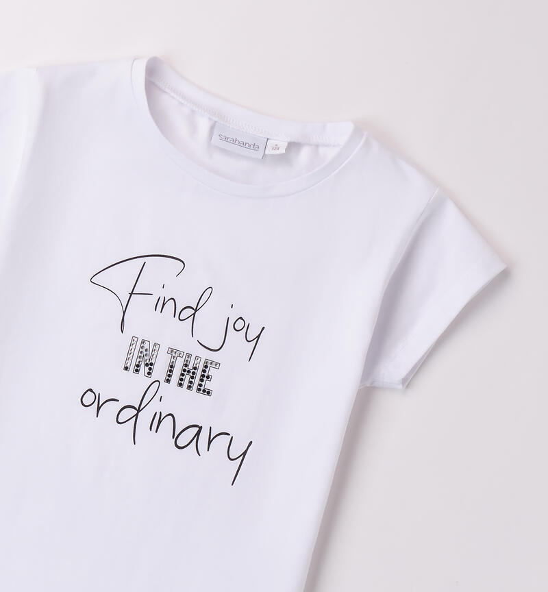 T shirt ragazza Sarabanda BIANCO-0113
