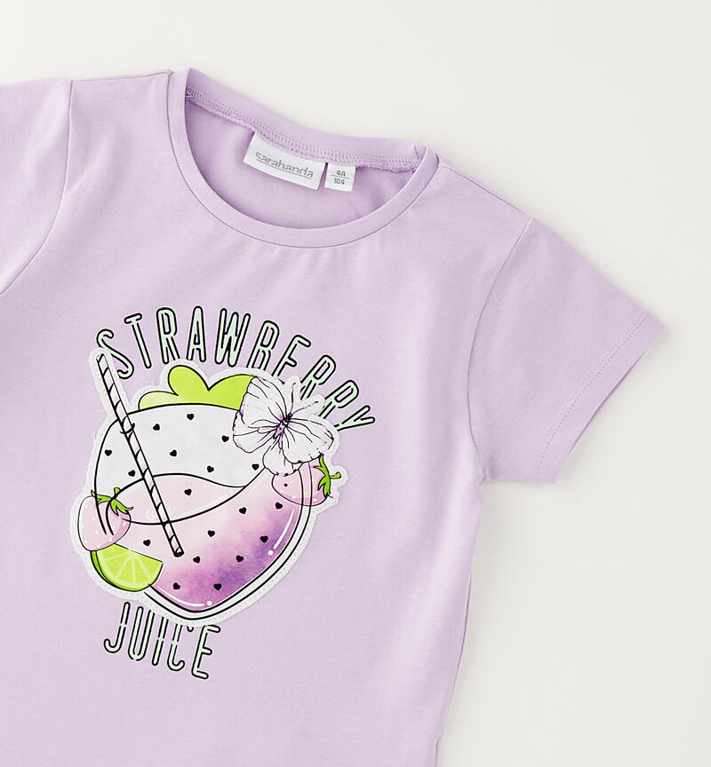 Sarabanda T-shirt for girls LILLA-3391