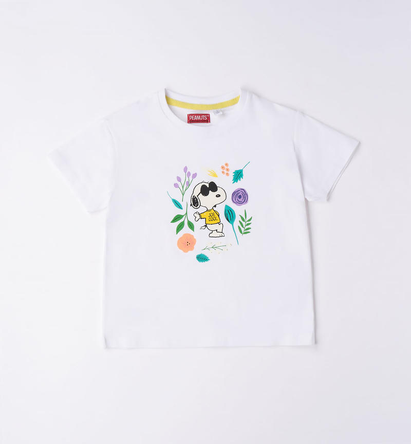 Sarabanda Snoopy motif T-shirt for girls from 8 to 16 years BIANCO-0113