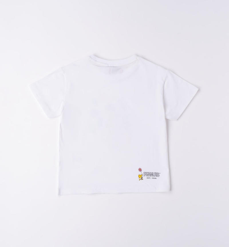 T-shirt Snoopy ragazza da 8 a 16 anni Sarabanda BIANCO-0113