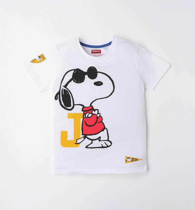 Sarabanda Snoopy t-shirt for boys from 8 to 16 years BIANCO-0113