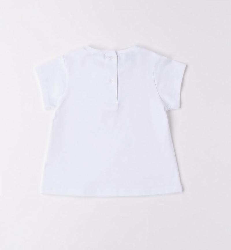 Sarabanda coloured printed T-shirt for girls from 9 months to 8 years BIANCO-0113