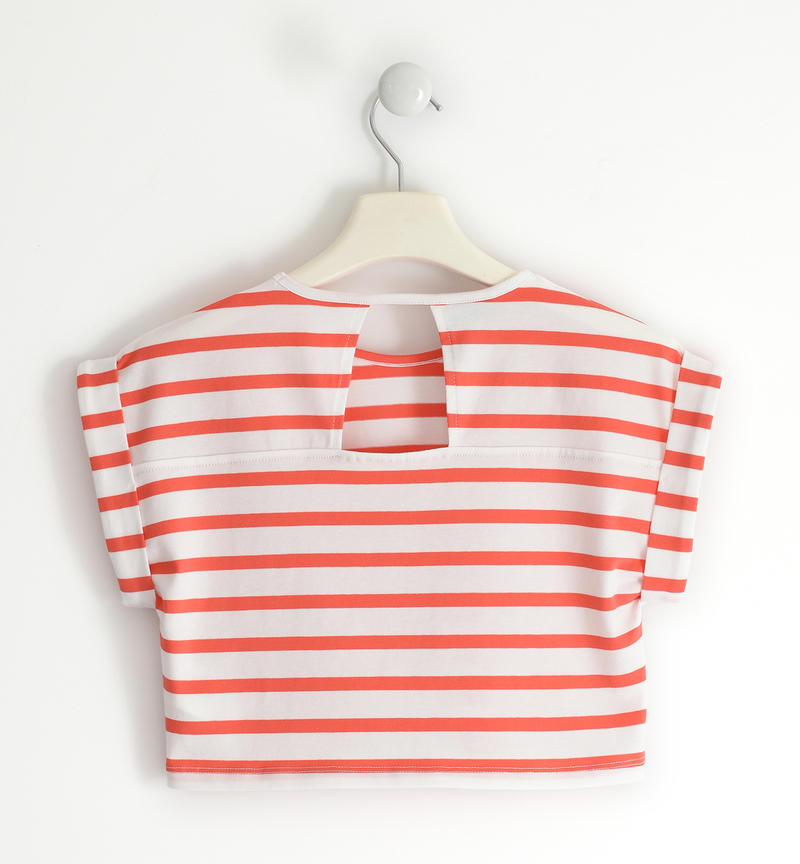 Sarabanda striped T-shirt for girls from 8 to 16 years ROSSO-2152