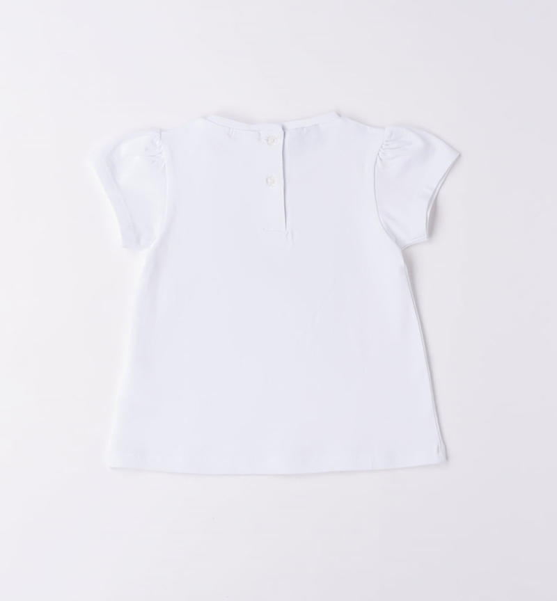 Sarabanda heart design T-shirt for girls from 9 months to 8 years BIANCO-0113