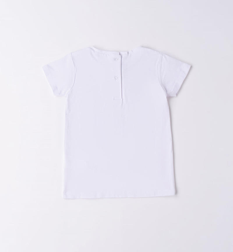Sarabanda glitter kitten T-shirt for girls from 9 months to 8 years BIANCO-0113