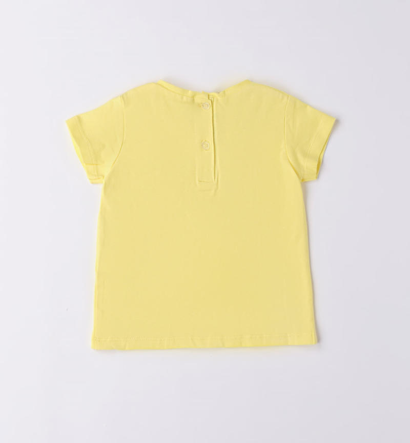 Sarabanda glitter kitten T-shirt for girls from 9 months to 8 years GIALLO-1417