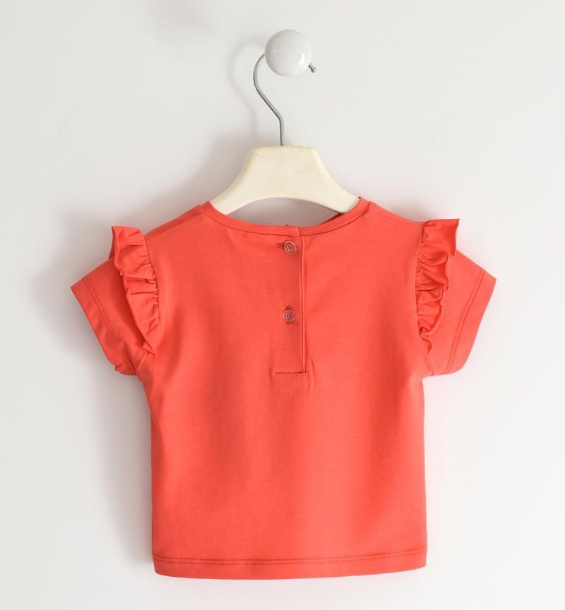Sarabanda T-shirt with ruffles for girls from 9 months to 8 years ROSSO-2152