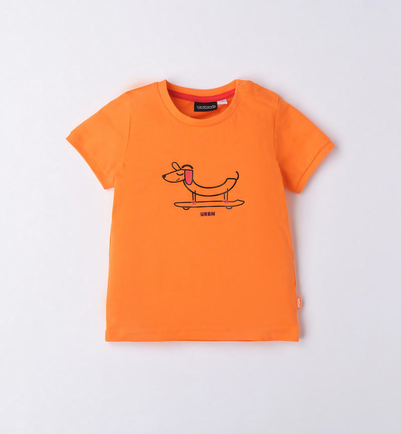 Sarabanda t-shirt for boys from 9 months to 8 years ARANCIO-1844