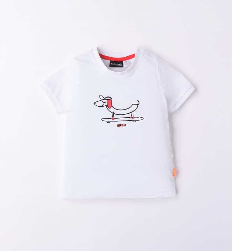 Sarabanda t-shirt for boys from 9 months to 8 years BIANCO-0113