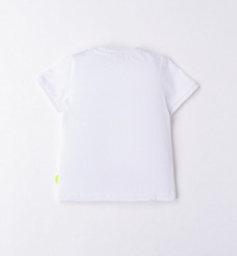 T-shirt bambino da 9 mesi a 8 anni Sarabanda BIANCO-VERDE FLUO-8364