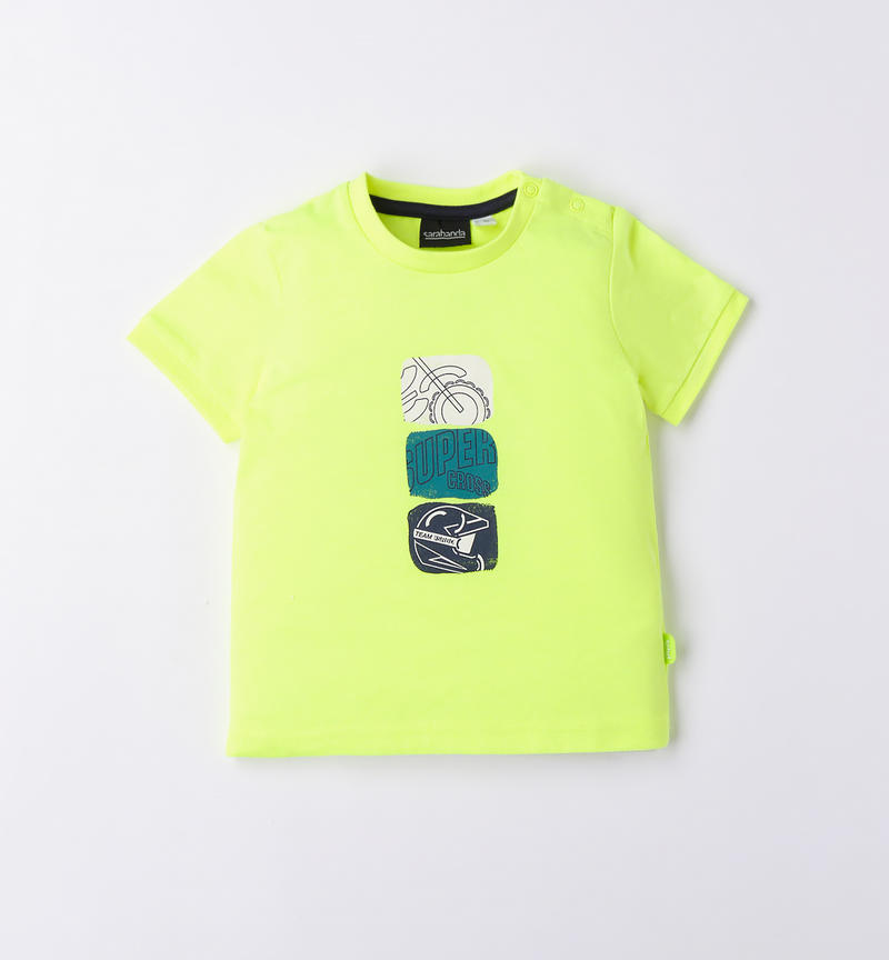 Sarabanda t-shirt for boys from 9 months to 8 years GREEN ACID-5841