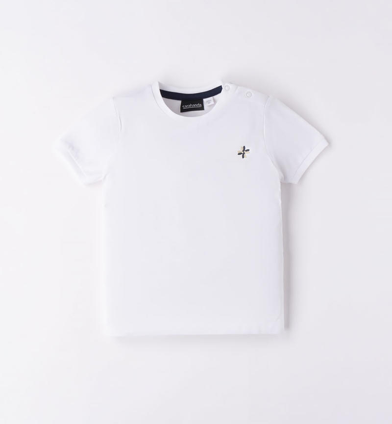T-shirt bambino jersey stretch da 9 mesi a 8 anni Sarabanda BIANCO-0113