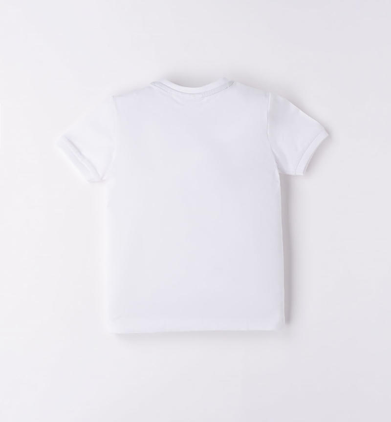 Sarabanda stretch jersey t-shirt for boys from 9 months to 8 years BIANCO-0113