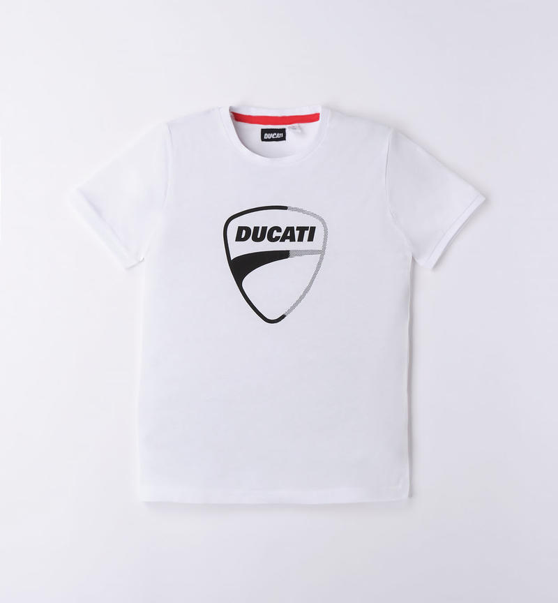 Ducati logo t-shirt for boys from 3 to 16 years BIANCO-0113