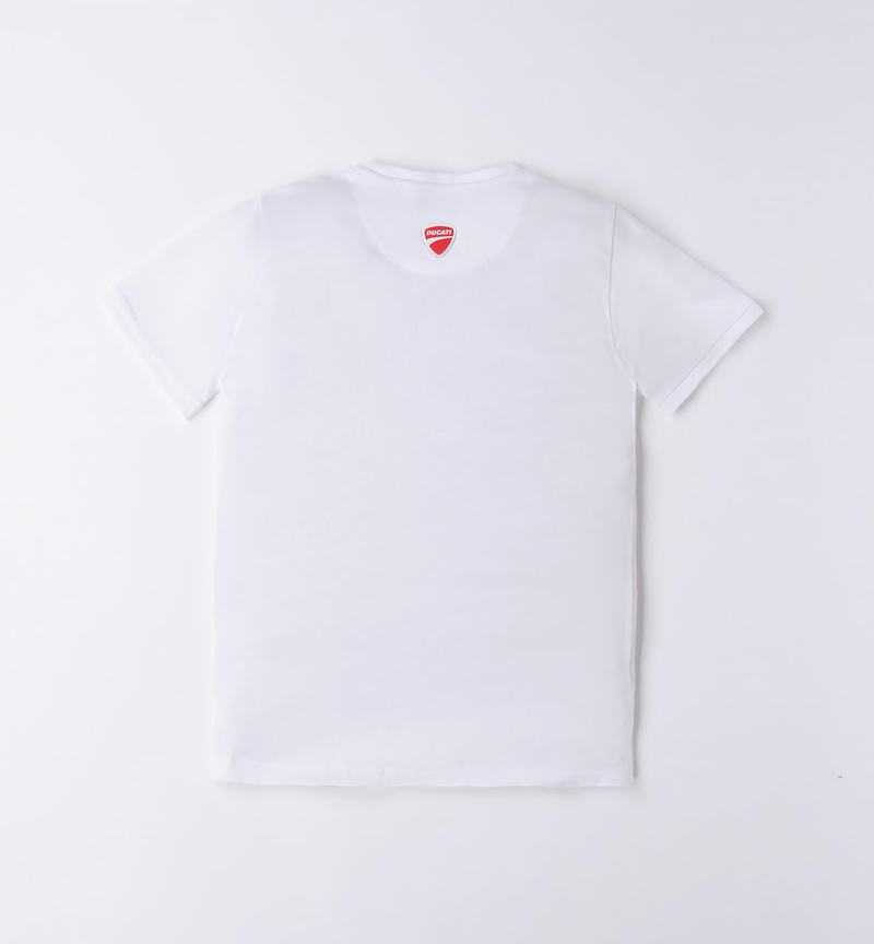 Ducati logo t-shirt for boys from 3 to 16 years BIANCO-0113