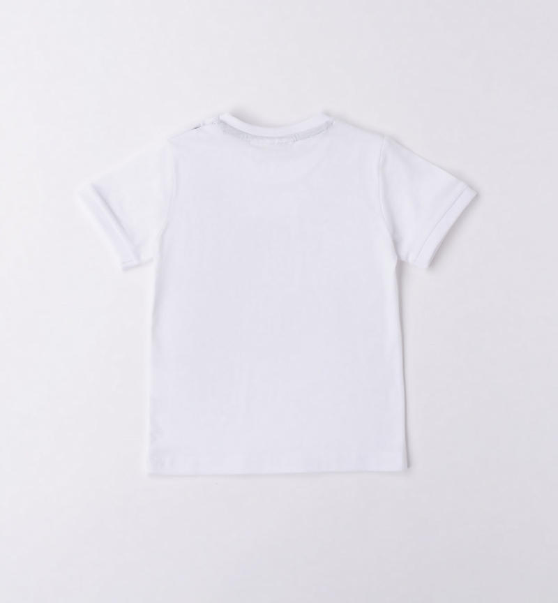 Sarabanda mixed print t-shirt for boys from 9 months to 8 years BIANCO-GIALLO-8037