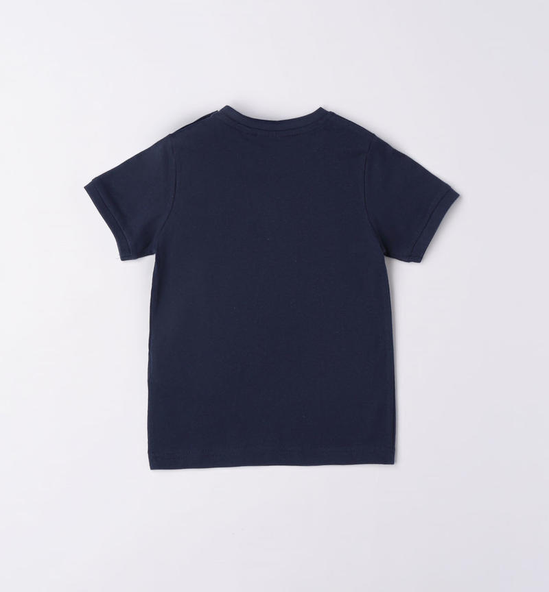 Sarabanda mixed print t-shirt for boys from 9 months to 8 years NAVY-3854