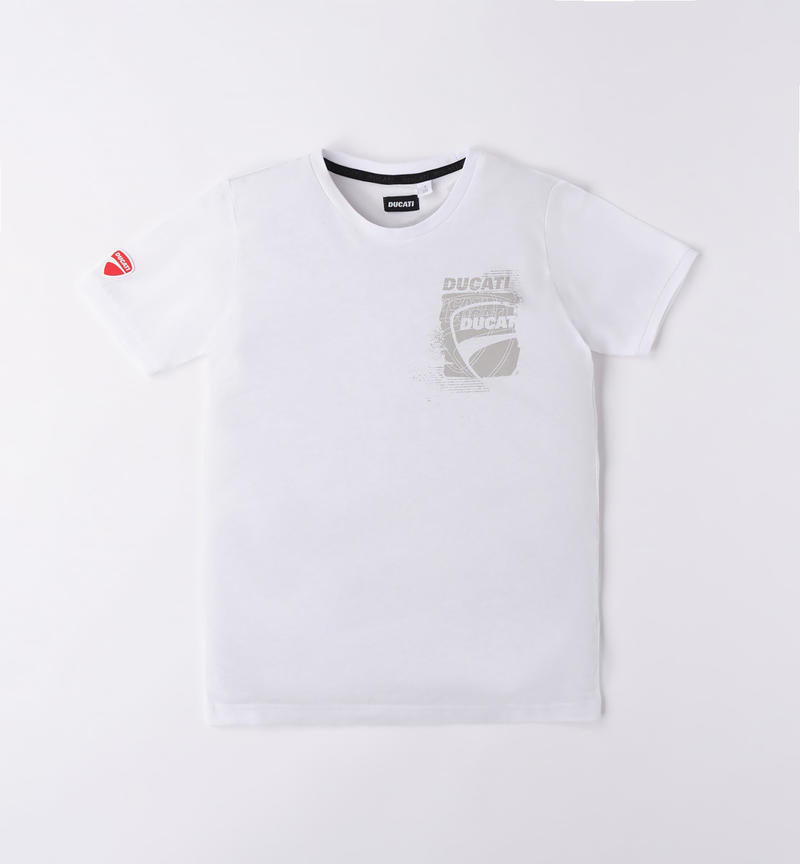 Ducati white t-shirt for boys from 3 to 16 years BIANCO-0113