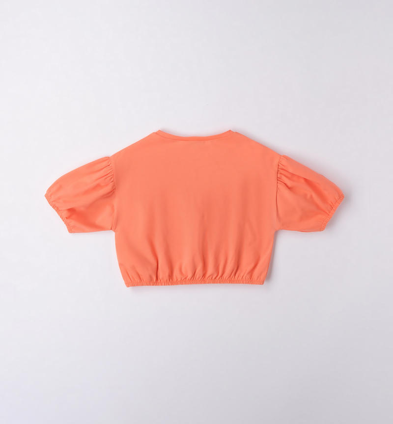 Sarabanda T-shirt with elastic for girls from 8 to 16 years MANDARINO-2132