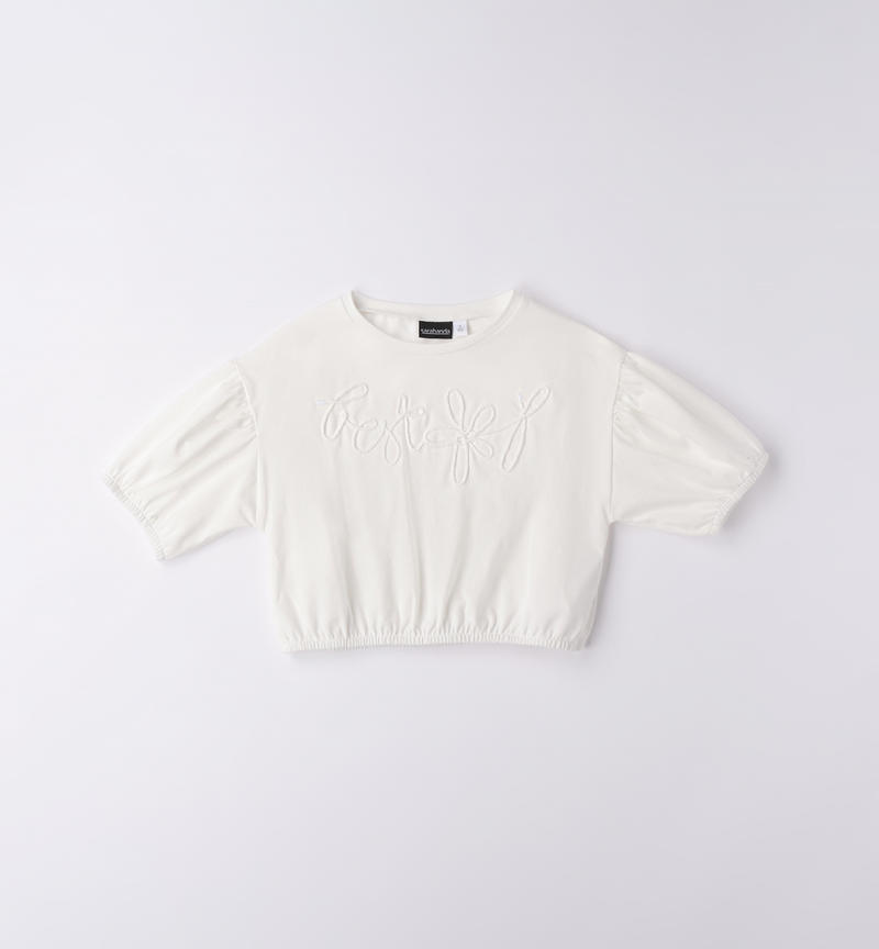 Sarabanda T-shirt with elastic for girls from 8 to 16 years PANNA-0112