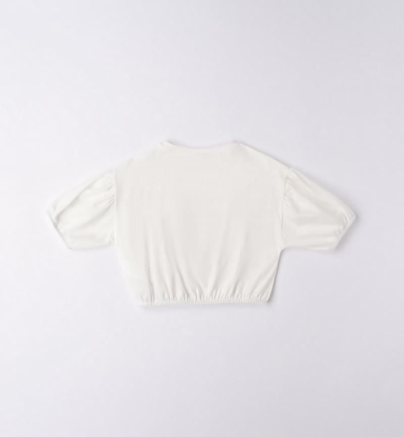 Sarabanda T-shirt with elastic for girls from 8 to 16 years PANNA-0112