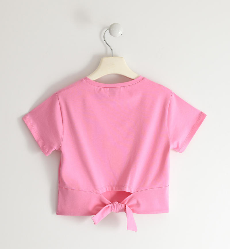 Sarabanda T-shirt with knot for girls from 8 to 16 years ROSA-2414