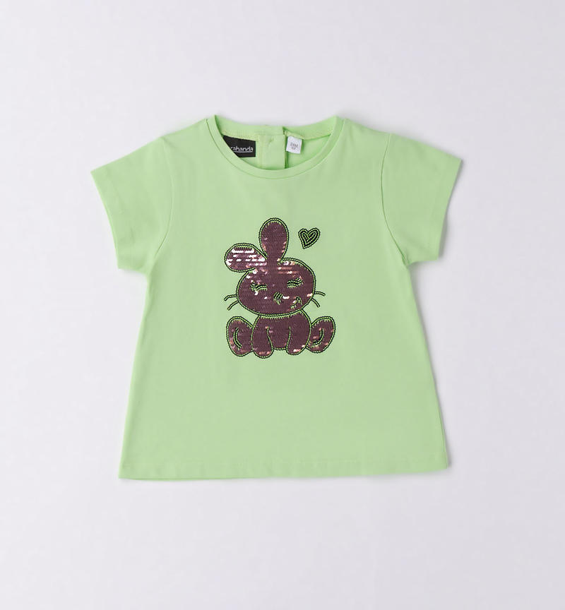Sarabanda bunny T-shirt for girls from 12 months to 8 years MINT-5131