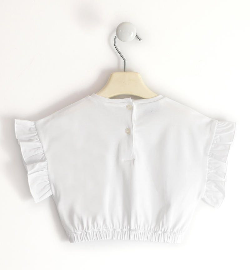 Sarabanda short T-shirt for girls from 9 months to 8 years BIANCO-0113